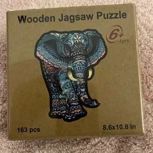 LITTLE FOX NWT Mysterious Elephant Wooden Puzzle 163 pieces